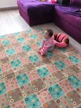 Dječji tepih od pjene Bloom Floor - 210 x 200 x 0,4 cm